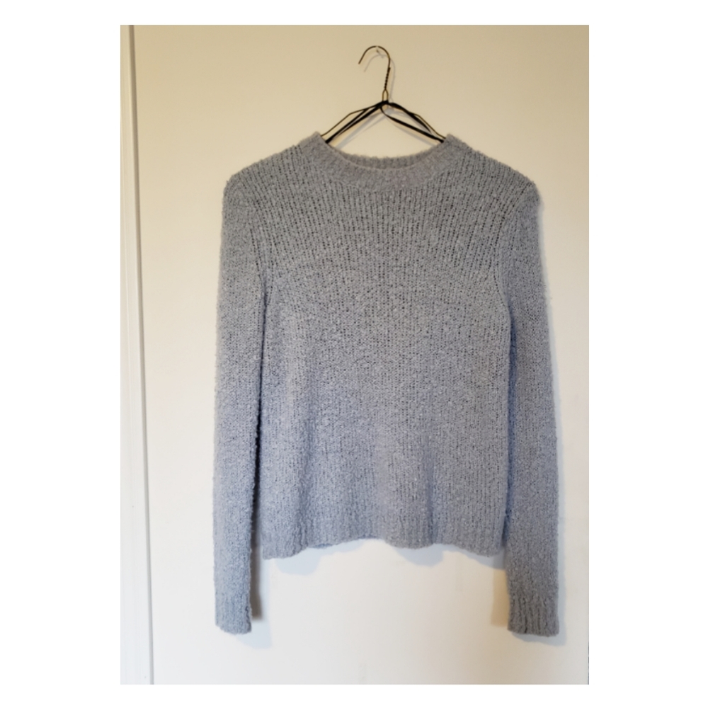 fuzzy high neck sweater